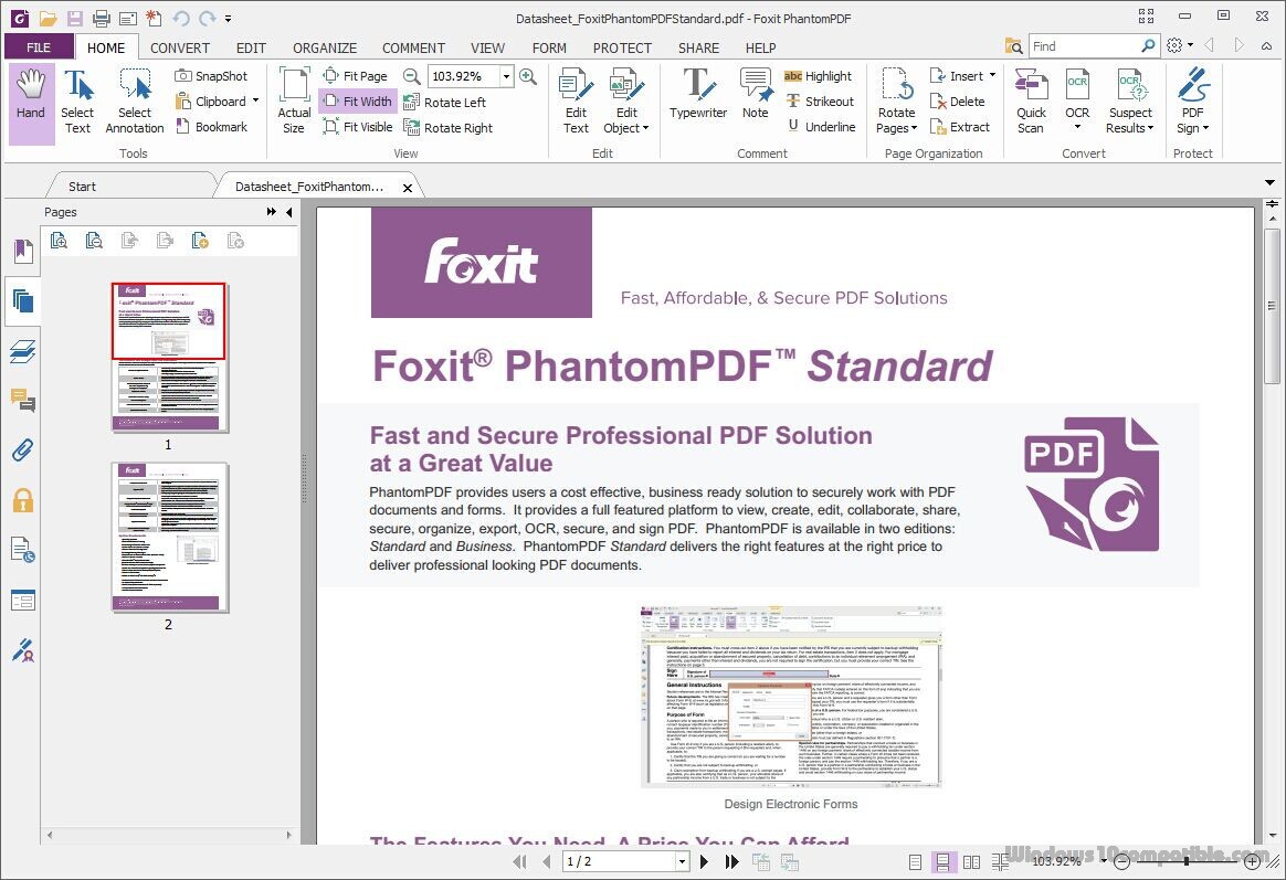 Foxit PhantomPDF Standard 7.2.2.929 Free download